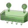 kesurpae Ventosa multiuso per doccia progettata per durare nel tempo, offre una soluzione compatta per riporre oggetti in doccia e in cucina, cestino portaoggetti per bagno, Verde, 30x10.8x22 cm