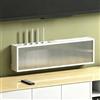 HEFJIAYCIQ Scatola Nascosta Per Router Wifi in Legno, Mobile Da Parete Wireless Con Ante Scorrevoli in Acrilico, Per Presa Multipla E Modem Dell'ufficio Domestico,White 4,70.3x10x20cm