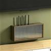 HEFJIAYCIQ Scatola Nascosta Per Router Wifi in Legno, Mobile Da Parete Wireless Con Ante Scorrevoli in Acrilico, Per Presa Multipla E Modem Dell'ufficio Domestico,Brown 2,45.3x10x20cm