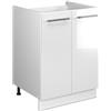 Vicco Mobile lavello cucina Fame-Line, Bianco lucido/Bianco, 60 cm