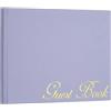 PATIKIL Elegant Guestbook, 9x7 PU Leather Wedding Guest Book Stylish Sign in Book with 50 Blank 120GSM Paper for Receptions Birthdays Funerals Special Events, Pink Purple