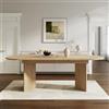 Merax Tavolo da pranzo allungabile, 160/200 x 90 cm, ovale, per 6-8 persone, con angoli arrotondati, piano ispessito, per soggiorno, sala da pranzo, cucina, ufficio, giardino, colore rovere