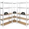 PROREGAL Mega Deal | 1x Scaffale angolare + 2x Scaffale per carichi pesanti Ragnar | AxLxP 180x90x40cm | portata per ripiano 175 kg | Zincato
