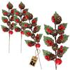 com-four® 4X vischio con Mela - Composizione Natalizia per Decorare la tavola, corone dell'Avvento - Decorazione per Composizione dell'Avvento 36 x 13 x 8 cm