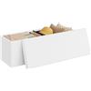 WOLTU Cassapanca Contenitore da Interno, Pouf Poggiapiedi Pieghevole, con Pannello Divisorio, Rivestimento in Tessuto Teddy, per Camera da Letto, Ingresso, Soggiorno, 110x38x38,5 cm, Bianco