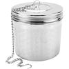 Zuuyye Colino per Spezie & Infusore per tè Extra Large, Filtro in Acciaio Inox 304 con Gancio a S & Catena 20cm, Rete Fine per Erbe, tè, Spezie Sciolte (7.6 * 7.6cm)