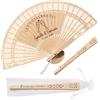 ART LUNIC Ventagli Personalizzati Bomboniere for Ospiti Ventaglio in Legno Sfuso, Nomi Personalizzati for Coppie di Feste di Matrimonio Bomboniere Estive Regali Rustici con Sacchetti di Filato(50pcs)