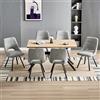WAFTING Set di 6 Sedie da Pranzo Girevoli 360° Imbottite, Grigio Chiaro | Tessuto Similcashmere, Seduta Larga 48 cm, Schienale Traforato, Gambe in metallo, per Sala da Pranzo, Cucina e Soggiorno