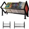 SZKKQKJ Libreria piccola da scrivania a libro, mini scaffale retrattile, in metallo, salvaspazio, per studio, camera da letto, ufficio, soggiorno, colore nero