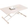 STARHMLUX Tavolinetto Salotto Rettangolare Salotto - Tavolino Moderno Trasformabile Telaio in Acciaio al Carbonio Design Pieghevole Adatto a Piccoli Spazi White 39.3 * 23.6 * 27.9in