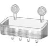 kesurpae Ventosa multiuso per doccia progettata per durare nel tempo, offre una soluzione compatta per riporre oggetti in doccia e in cucina, cestino portaoggetti per bagno, Chiaro, 30x10.8x22 cm