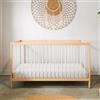 Kids Collective Letto per Bambini in legno di faggio 60x120 cm e 70x140 cm | Rete regolabile in altezza, sbarre removibili | Dalla nascita fino a 3 anni | Prodotto in UE | naturale/bianco