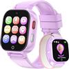 PTHTECHUS Smartwatch Bambini 4G con Videochiamata, GPS, SOS, Chat Vocale, IP68 Impermeabile, Modalità Classe, Contapassi, Sveglia, Camera, Orologio Smartwatch Regalo per Bambino e Bambina 4-12 Anni (Lila-8A)