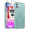 LeYi Cover Magnetica per iPhone 11 con 2 Pezzi Vetro Temperato, Custodia per iPhone 11 Traslucida Opaca Anti-Impronte Resistente ai Graffi Paraurti in TPU Antiurto Protettiva Case, Verde chiaro