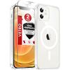 LeYi Cover Magnetica per iPhone 12/12 Pro Trasparente Custodia con 2 Vetro Temperato [Compatibile con MagSafe] Protezione Fotocamera TPU Bumper Antiurto Protettiva Originale Case per iPhone 12/12Pro