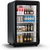 Klarstein Audrey Evo - Frigo per Bibite, 93L, Frigo per Bibite con Vetrina e Doppio Sportello in Vetro, LED, Termostato Meccanico, 0-10°C, Design Rétro, Classe Energetica C, Nero
