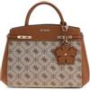 GUESS borsetta borsa a tracolla Melinda Logo Tri Compartment Satchel Latte Logo marrone