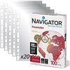 OFITURIA Confezione da 500 fogli Navigator Universal A4 da 100 g + 20 buste multitasadro in plastica per fogli, confezione con fogli Din A4 - Ofituria (500 fogli + 20 custodie)
