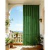 HOME ZEN HOUSEHOLD LINEN Tenda da Sole LIGHT Tinta Unita per Esterno e Balcone, con Frange e Anelli, Tessuto Poliestere Leggero, Diverse Varianti 145X250 CM TINTA UNITA VERDE