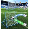 GarveeLife Rete di rimbalzo da calcio, 120 x 120 cm/215 x 150 cm, con funzione porta, 3 angoli regolabili per allenamento di tiro e passo, per giovani e adulti