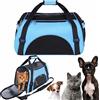 ITODA Trasportino da viaggio per cani, con lati morbidi e tappetini per animali domestici, in tessuto Oxford traspirante, borsa da viaggio, portatile, espandibile, pieghevole (Blu, 40 x 30 x 20 cm)