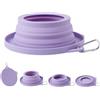 SLSON Ciotola da viaggio anti-oscillazione per cani, con base a prova di formiche, forma integrata, ciotola per acqua, pieghevole, a prova di perdite, per viaggi su strada, campeggio e parete (viola)