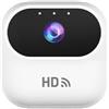 AIKEOU Action Camera HD WiFi, compatta da 4,6 cm, portatile, per ciclismo e monitoraggio degli animali domestici, streaming in tempo reale su smartphone, custodia in ABS, colore bianco
