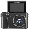 SENECESLI Fotocamera Digitale 8k per Fotografia, Videocamera Video Wifi Zoom 18x con Schermo di Lancio da 3 Pollici, Fotocamera AutoFocus da 88 MP con più Filtri Riempie la Luce per (BLACK)