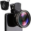 Generico Phone Camera Lens Kit 0.45X Wide Angle 15X Macro Lens Set | Universal Mobile Photography Lens Clip On Attachment HD Close Up Wide View Camera Accessory For Smartphone