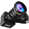 ELP 5MP 60FPS Global Shutter USB3.0 Fotocamera Zoom Manuale Webcam per Computer UVC USB3.0/2.0 CS Mount PC Camera ad alta velocità Lightburn Telecamere Webcam varifocale 5-50mm Zoom 10X Close-up Cam
