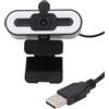 SENECESLI Webcam HD 1080P con Microfono, Webcam per Computer Grandangolare con Luce Ad Anello Regolabile per Wins per OS X, Webcam USB per Conferenze in Streaming Video