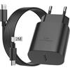 KEMPOW 25W Caricatore USB C Rapido per Samsun Caricabatterie, Alimentatore USB C Spina Presa Tipo C Spinotto con 2M Cavo Caricatore per Samsun Galaxy S25 Ultra/S24/S23/S22/S21/S10/S9/A54 5G/A15