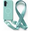 2NSPDRGNI Magnetica Cover con Collana Compatibile con Samsung Galaxy A56,Case con Laccio per Il Collo Custodia con Cordino,Menta verde