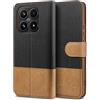 BEZ Cover per Xiaomi 17, Custodia per Portafoglio Xiaomi 17 Protettiva in Tela e PU Pelle Portafoglio Flip Cover con Chiusura Magnetica, Nero