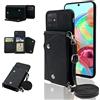 ELISORLI Cover per Samsung Galaxy A71 4G Custodia a portafoglio con tracolla e supporto in pelle porta carte di credito accessori per cellulari Glaxay A 71 Gaxaly 71A S71 A715F Ragazze Donne Uomini