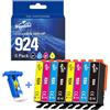 Superprint 924 cartucce (chip nessuno) compatibili con cartucce d'inchiostro HP 924 per OfficeJet Pro 8120 8123 8133, 8122e 8124e 8125e 8130 8132e 8134e 8135e 8138e 8139e (8139e)