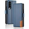 SEHEYA Cover per Samsung Galaxy Z Fold 6 Portafoglio a Libro Custodia Pieghevoli Pelle PU Libretto Book Flip Case, Blocco RFID, Cavalletto Porta Carte Caso, Blu