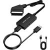 Hycago Adattatore da Scart a HDTV, Convertitore video/audio HD 1080P con cavo HDTV, STB, VHS, Sky, DVD