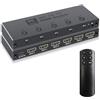 Enbuer Switch HDMI 2.1 8K, commutatore HDMI 2.1, 5 in 1, supporta CEC 8K a 60Hz, 4K a 240Hz, 1080P a 480Hz, HDCP 2.3 HDR 3D Dolby Atmos VRR Compatibile con PS5 Xbox Blu-Ray Player con telecomando IR