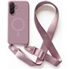 2NSPDRGNI Magnetica Cover con Collana Compatibile con Samsung Galaxy A16,Case con Laccio per Il Collo Custodia con Cordino,Rose Gold