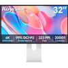 Kuycon G32P Monitor 31.5 pollici 6K 6144x3456, 2000:1 Contrasto 500 nit Luminosità,USB-C 80Gbps Ricarica 100W, 60Hz ATW AR Antiriflesso, per Designer Editor Video PC (A nido d'ape - con supporto)