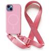 2NSPDRGNI Magnetica Cover con Collana Compatibile con iPhone 13,Case con Laccio per Il Collo Custodia con Cordino,Pink