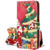 SEHEYA Cover per Samsung Galaxy A54 5G Custodia Portafoglio a Libro con Natalizio Pieghevoli Libretto Flip Case 3 Tasche Interne Fibbia Magnetica Protezione Caso, Albero di Natale
