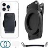 Fofvccv Supporto Magnetico Cellulare con Catena Antifurto, Tracolla per Zaino con Clip Magnetica per Cellulare Porta Cellulare da Cintura per iPhone, Samsung, Google EYJ Nero