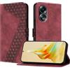 OKZone Cover per OPPO A58 4G,Custodia a Libro in Pelle Protettiva Folio Portafoglio con Chiusura Magnetica e Slot per Carte Wallet Case Flip Cover(Rosso)