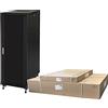 LINK LK1932U66NFP - Armadio Rack 19 32U per Reti - 1610x600x600 mm, Nero, Porta in Vetro, per Server, Switch e Apparecchiature IT