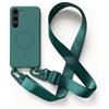 2NSPDRGNI Magnetica Cover con Collana Compatibile con Samsung Galaxy S23,Case con Laccio per Il Collo Custodia con Cordino,Verde scuro