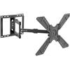 Techly 623929 Supporto Universale da Parete Extra Long Full Motion per TV 32-75 Nero