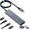 Aceele Hub USB C da 10 Gbps con 4 Porte Dati di Tipo C & PD 100W, Alimentato Sdoppiatore USB 3.2 Gen 2 con Cavo Lungo 60cm per Laptop, MacBook Pro/Air, iPad Pro e Altro