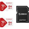 ORICO TF30 Scheda Micro SD 64GB Confezione 2pz, 100MB/s 4K UHD